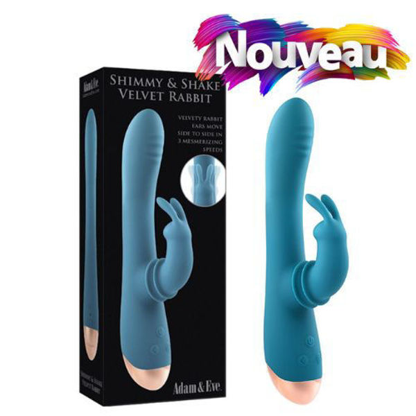 Picture of Shimmy & Shake Velvet Rabbit - Silicone Teal