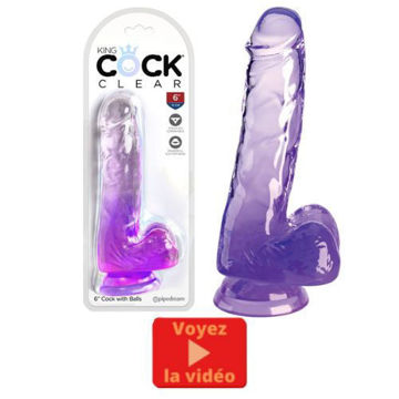 Image de King Cock Clear 6" With Balls - Purple