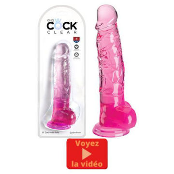 Image de King Cock Clear 8" With Balls - Pink