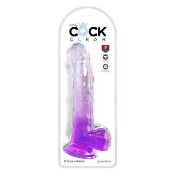 Image de King Cock Clear 9" With Balls - Purple