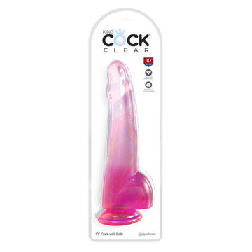 Image de King Cock Clear10" With Balls - Pink