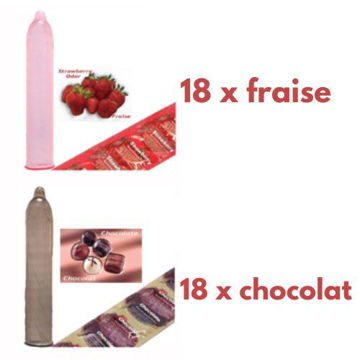 Image de Condom Trustex pqt 36 (18 x Fraise) (18 x Chocolat)