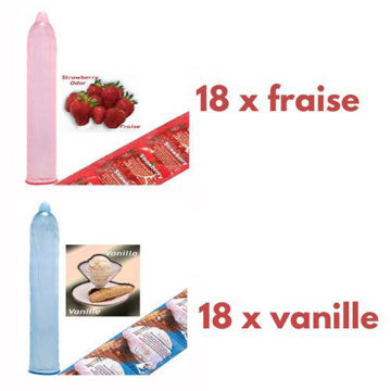 Image de Condom Trustex pqt 36 (18 x Fraise) (18 x Vanille)