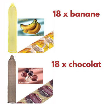 Image de Condom Trustex pqt 36 (18 x banane) (18 x chocolat)