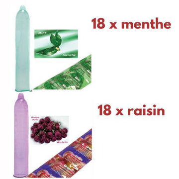 Image de Condom Trustex pqt 36 (18 x menthe) (18 x raisin)