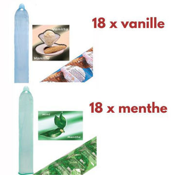 Image de Condom Trustex pqt 36 (18 x menthe) (18 x vanille)