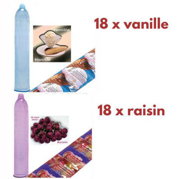 Image de Condom Trustex pqt 36 (18 x raisin) (18 x vanille)